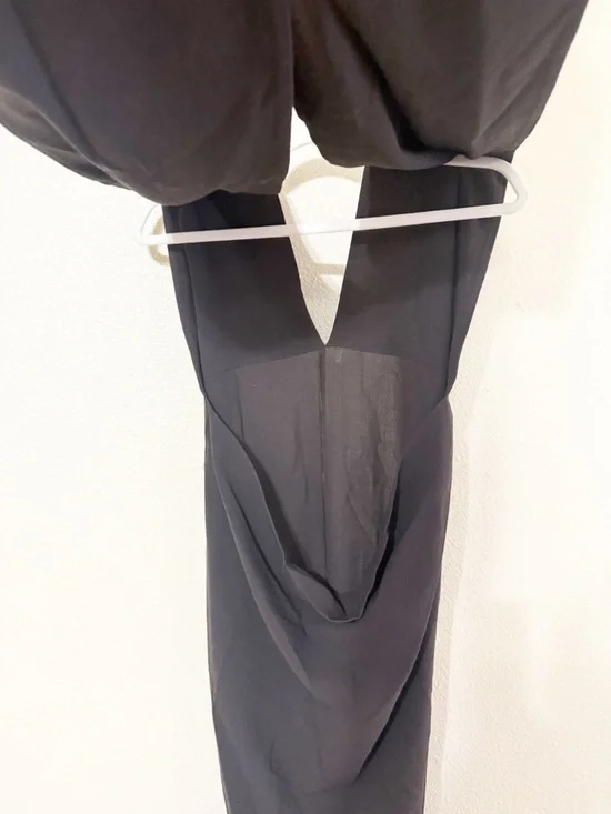 Paloma Wool Alberch Strapless Wool Blend Chocolate Brown Dress w/ Attached Scarf - Picture 6 of 12